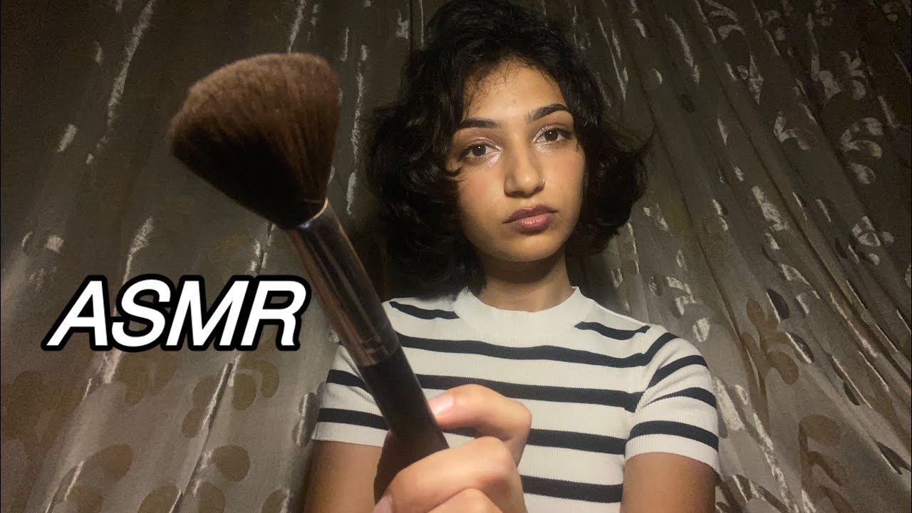Gentle face brushing & brow plucking | Lo-fi ASMR ✨ | unintelligible whispers | personal attention|