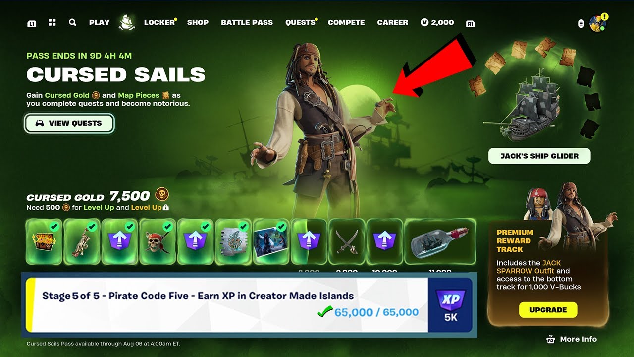 Stage 1 of 5 Pirate Code Five Earn XP in Creator Made Islands in