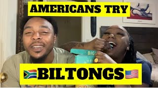 AMERICANS TRY SOUTH AFRICAN BILTONG‼️