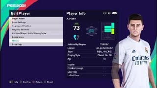 Arda guler face e football pes 2021 real Madrid
