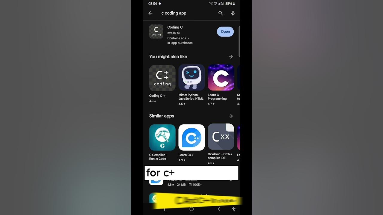 (C and c++ program in mobile) #c #coding - YouTube
