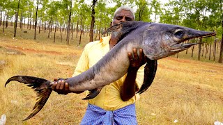 Kola Fish Fry Recipe Cooking In Village BIG FISH FRY Prepared by my uncle | Food fun village