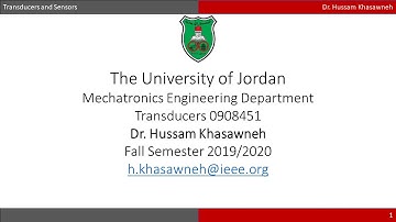 Transducers and Sensors: Class 1.1 -  29/9/2019