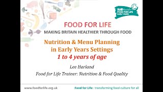 Nutrition and Menu Planning in the Early Years