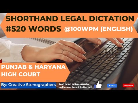 Legal Shorthand Dictation for Sr. Scale Stenographers|High court |SSC |SSSC |SSC SKILL TEST |SHORTS