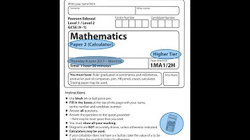 EDEXCEL GCSE Maths. June 2017. Paper 2. Higher. Calculator. 2H.