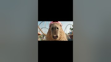 Capybara đi tàu lượn cùng bé và cái kết #capybara