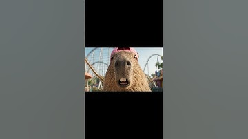 Capybara đi tàu lượn cùng bé và cái kết #capybara