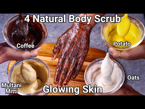 Homemade Body Scrub Recipe 4 ways for Sun Tan Removal | DIY Scrub for Glowing Face, Hands & Skin | Hebbar | Hebbars Kitchen