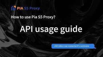Pia S5 Proxy Beginner’s Guide——API Usage Tutorial