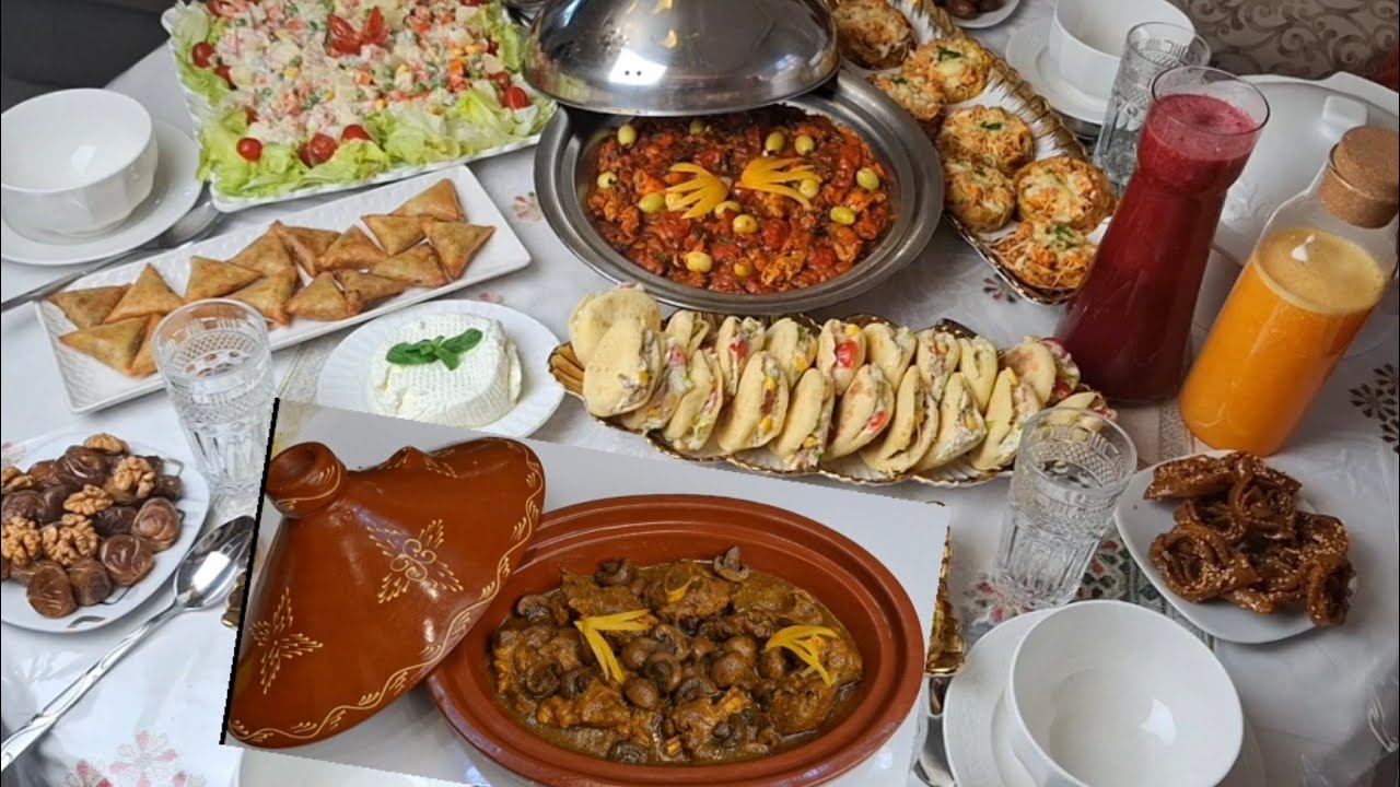 فطور صحي ،اول مرة كنحضر هاد الطجين سلطة منعشة،حشوة صحية للمخمار 