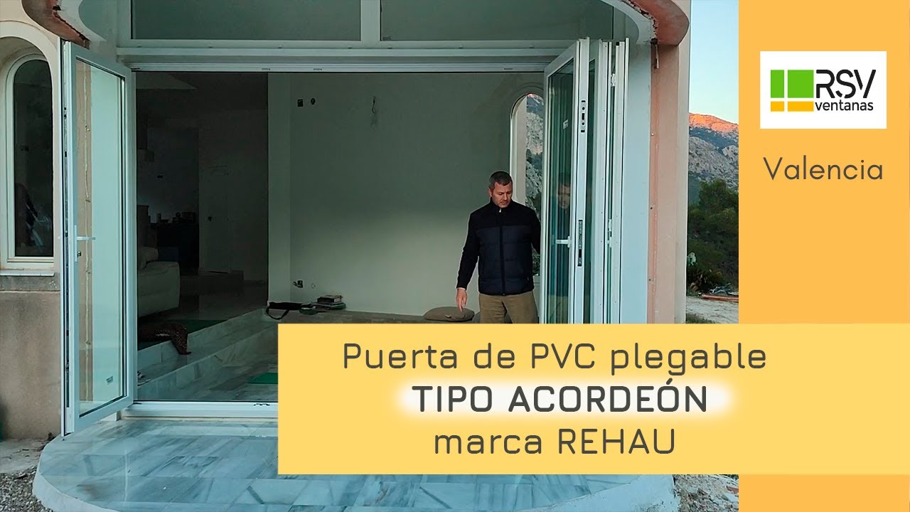 Puerta de PVC plegable con alto aislamiento térmico