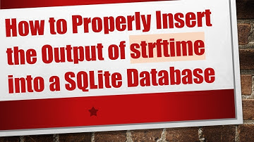 How to Properly Insert the Output of strftime into a SQLite Database