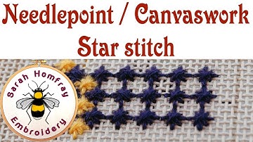 Star stitch for needlepoint / canvaswork embroidery | Needlepoint stitches video tutorial