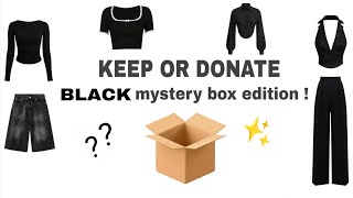 KEEP OR DONATE 🖤 || Open a MYSTERY box of black clothes 👗🧥