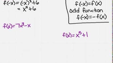 Determine odd, even, or neither functions