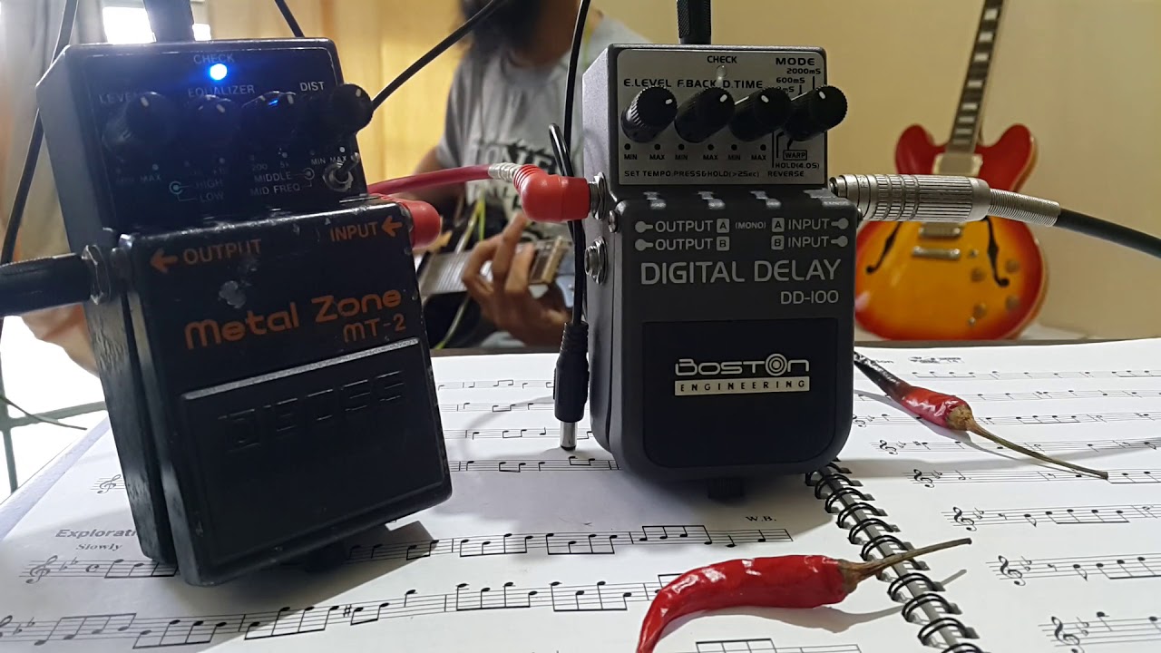 Metalzone Boss Metalzone MT-2 & Boston Digital Delay - YouTube