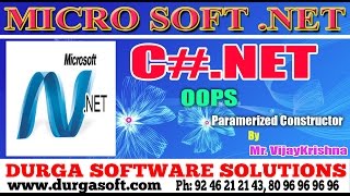 .Net tutorial||onlinetraining||OOPs||Paramerized Constructor by VijayKrishna