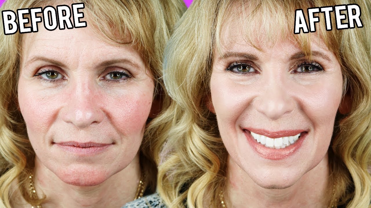 makeup Does It Work? Older Woman Concealer ONLY Look for Crepey Skin & Lines