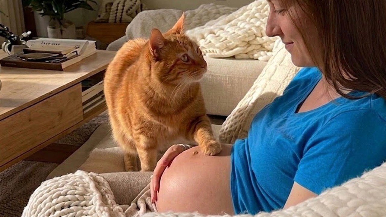 Adorable Cats Just Realized Their Owner Is Pregnant 🥰 - YouTube