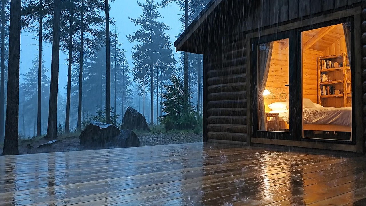 Real Rain Sounds for Deep Sleep 🌧️ Cozy Cabin Night Ambience