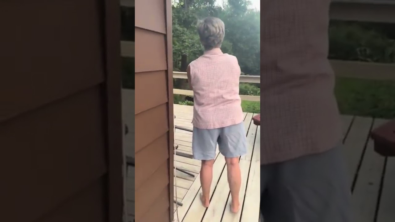 Grandma Laughs at Aggressive Bear Guarding Cubs in Pennsylvania Backyard
