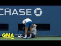 Tennis star novak djokovic abruptly disqualified from us open l gma