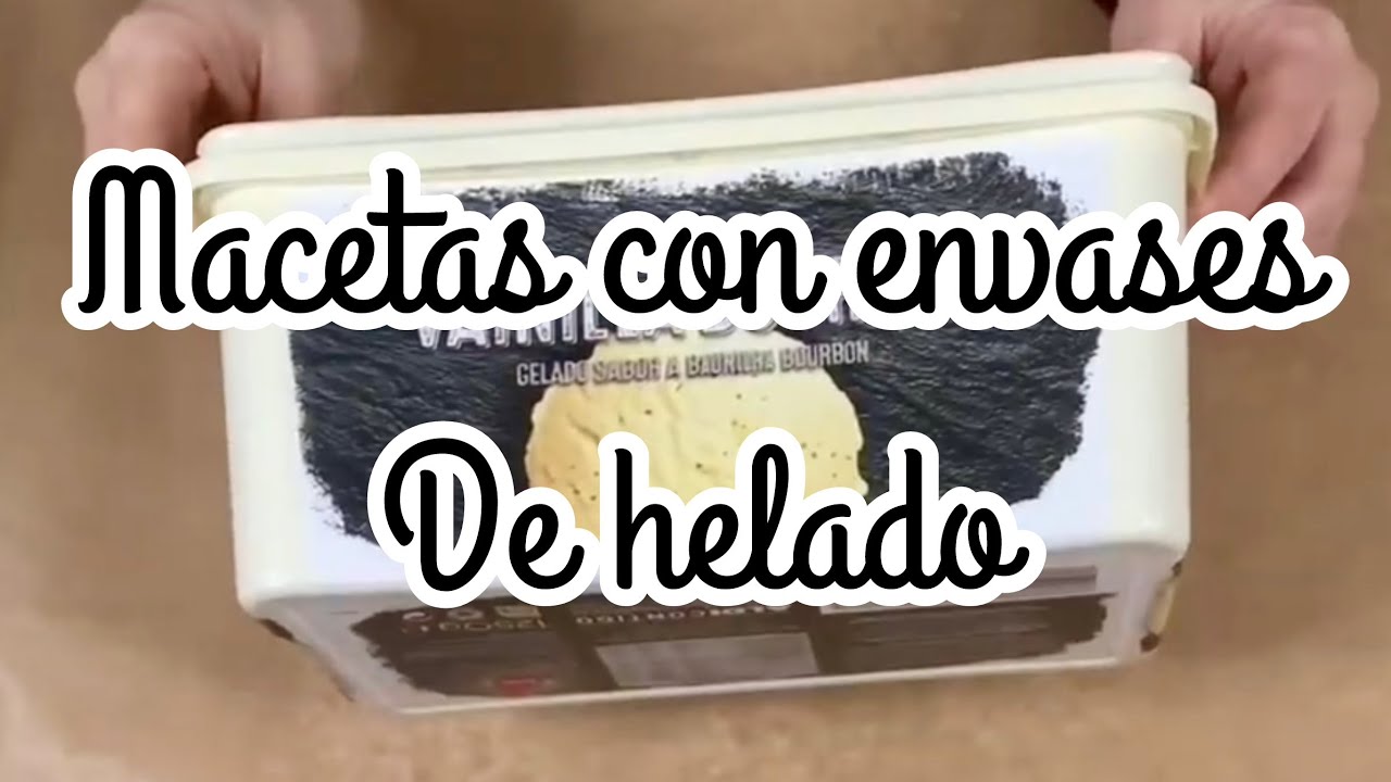 Macetas con envases de helado