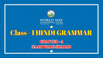 GRADE 1 HINDI GRAMMAR "NAAM WALE SHABD"