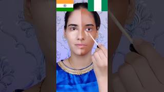 India 🇮🇳 Girl vs Nigeria 🇳🇬 Girl 🤯 Makeup look 🤩#shorts screenshot 2