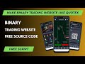 Binary Trading Investment Website Free Script || Make Trading Website Like Quotex ,IQoption