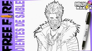 COMO DIBUJAR A DIENTES DE SABLE AMATISTA DE FREE FIRE | how to draw frost sabertooth bundle