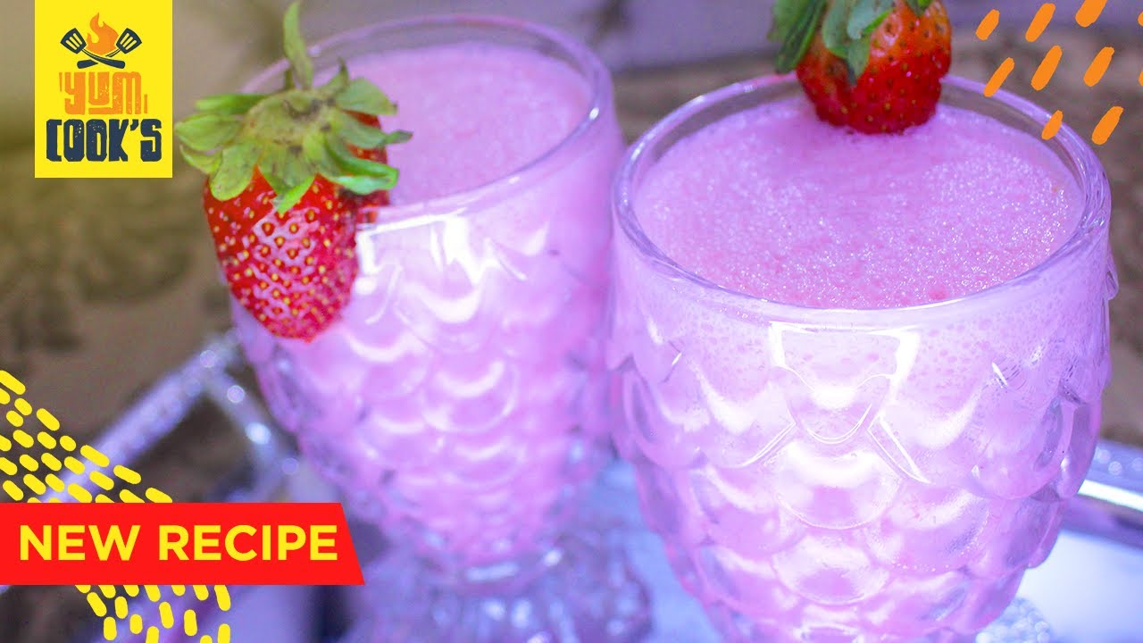Strawberry Milk Shake Easy to make instant Strawberry shake recipe
