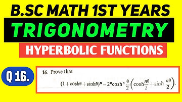 Bsc Math Part 1 | Trigonometry |Ch-5 | Hyperbolic Functions | Q.no. - 16 | Das Gupta #mathchat #ppu