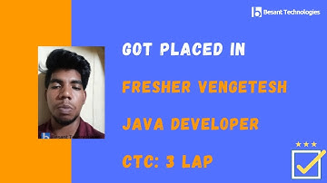 Besant Technologies Chennai Reviews | VENKATESH Got Placed as Java Developer | Freshers Placements