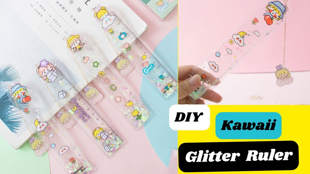 How to make scale set making/DIY ruler set with paper/DIY cute scale set at  home/cute stationary 