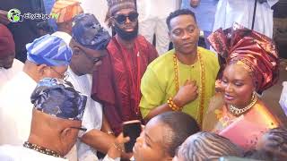 LATEEF ADEDIMEJI & MOBIMPE ON THE DANCE FLOOR AT THEIR TRIPLETS NAMING CEREMONY THANKSGIVING