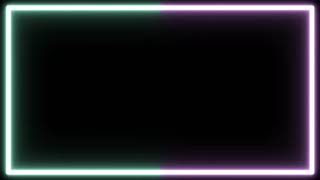 Free Neon Light Rectangle Frame Glowing Border Loop Video Black Screen Fx
