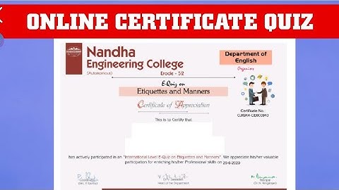 NATIONAL LEVEL ONLINE QUIZ l ETIQUETTES & MANNER QUIZ l ONLINE CERTIFICATE QUIZ l   CERTIFICATE QUIZ