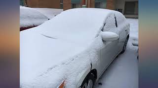 Testing the Windshield Snow Cover by Mopoin in a Blizzard 