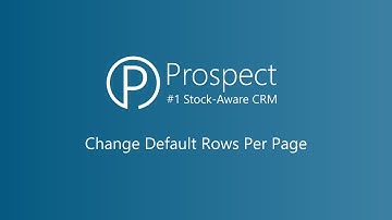 Change Default Rows Per Page