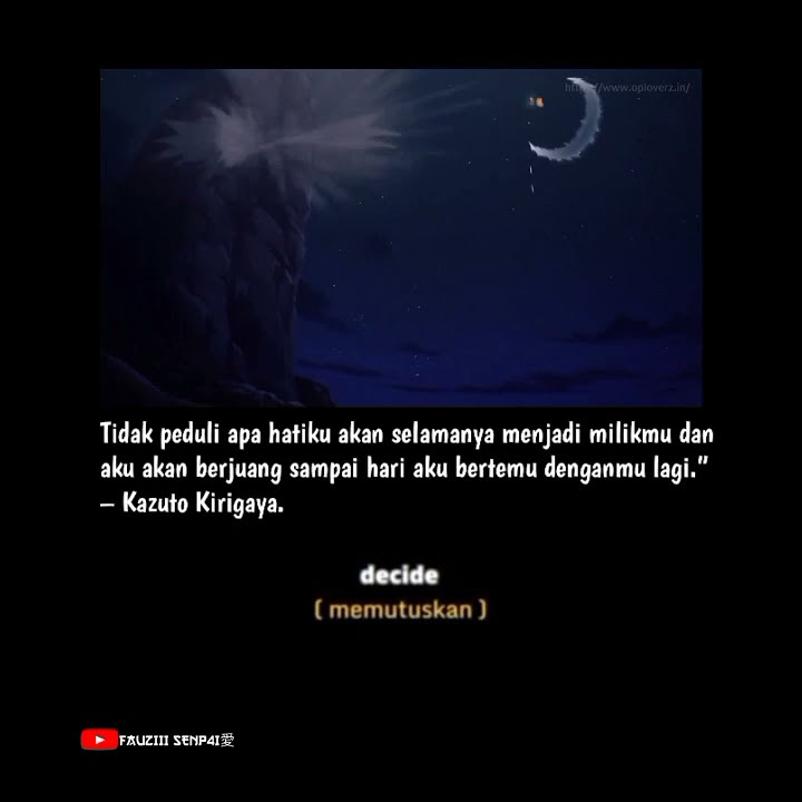 STORY'WA ANIME KIRIGAYA KAZUTO (SWORD ART ONLINE) 30 DETIK✨