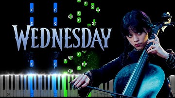 Wednesday Plays The Cello - Piano Tutorial