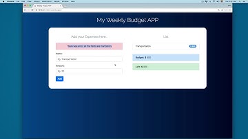 JavaScript Course: Project - Weekly Budget APP