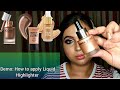 Demo: How to apply illuminator for glossy makeup|| Liquid Highlighter ||