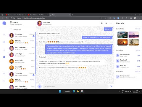 Chat website using html css and js | Awesome and cool UI with dark mode