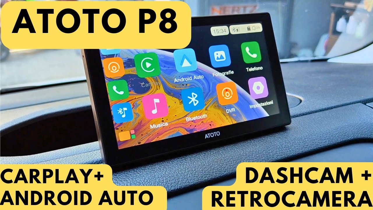 ATOTO P8 - CARPLAY E ANDROID AUTO CON DASHCAM E TELECAMERA POSTERIORE  PARCHEGGIO 