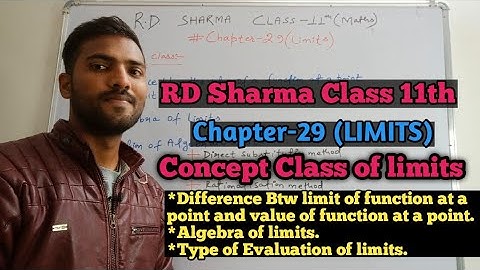 Chapter -29 Limits | R D Sharma Class 11th Maths | Concept Class in Detail