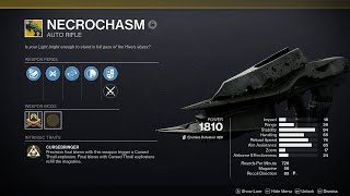 Destiny 2: Crota's End - NECROCHASM Raid Exotic Auto Rifle (Necrotic Grip Synergy & PvE Showcase) Destiny 2: Crota's End - NECROCHASM Raid Exotic Auto Rifle (Necrotic Grip Synergy & PvE Showcase)