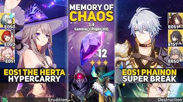 E0S1 The Herta Hypercarry & E0S1 Phainon Super Break | MOC 12 | Honkai: Star Rail 3.4
